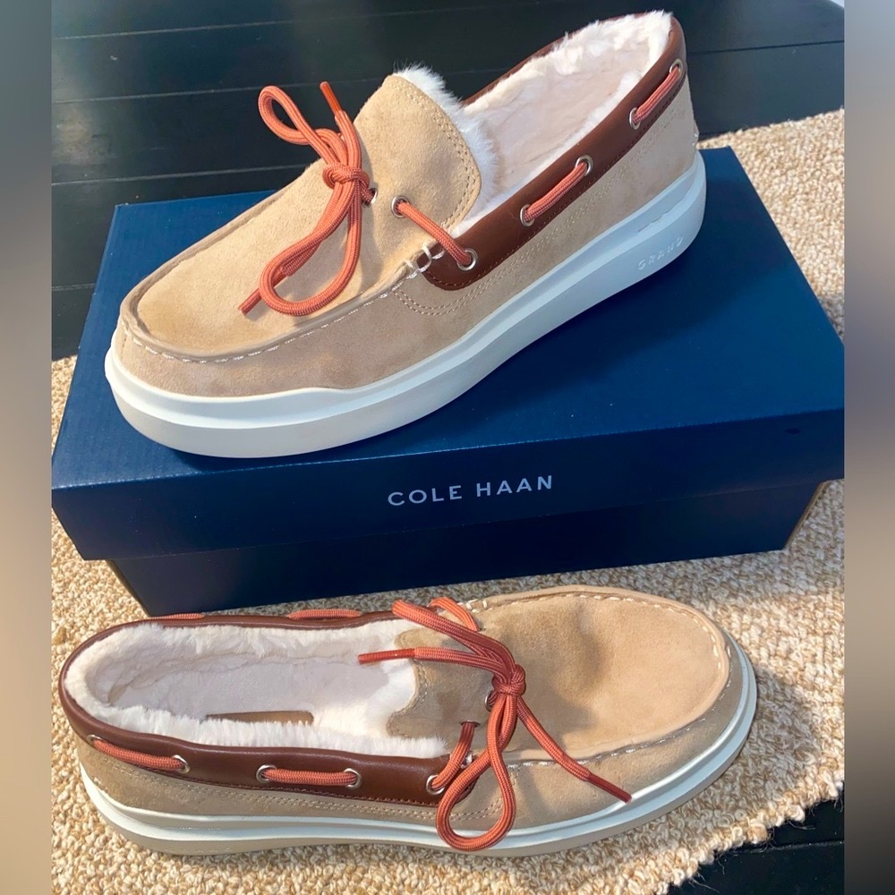NEW Cole Haan women’s 8 Grand Pro Rally Mocssacin color WP Birch Side